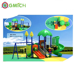 Patio swing with plastic slide outdoor garden kids swing set playground for backyard JMQ-G085A