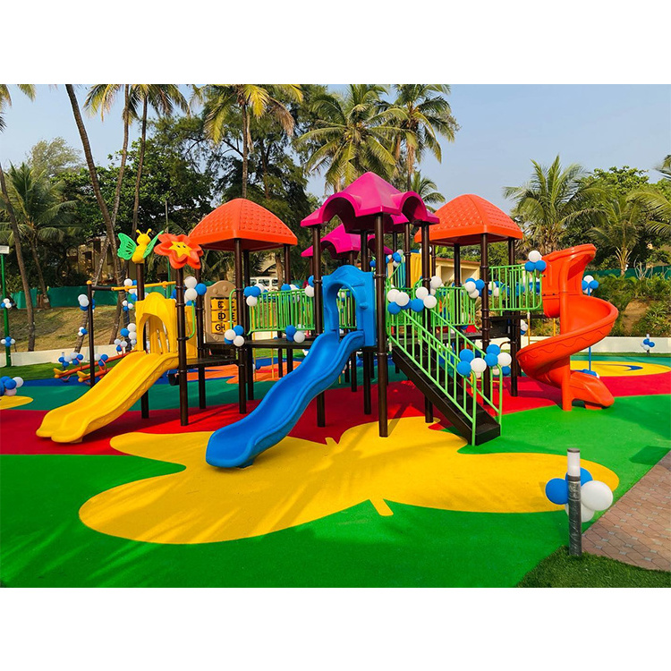 kindergarten outdoor play equipment Plastic Play Park slide for outdoor playground