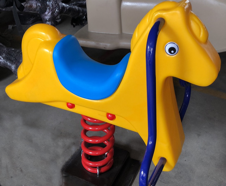 2023 hot selling children playground outdoor playground rocking spring horse for toys kids children