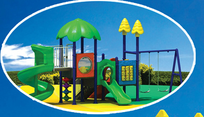 Patio swing with plastic slide outdoor garden kids swing set playground for backyard JMQ-G085A