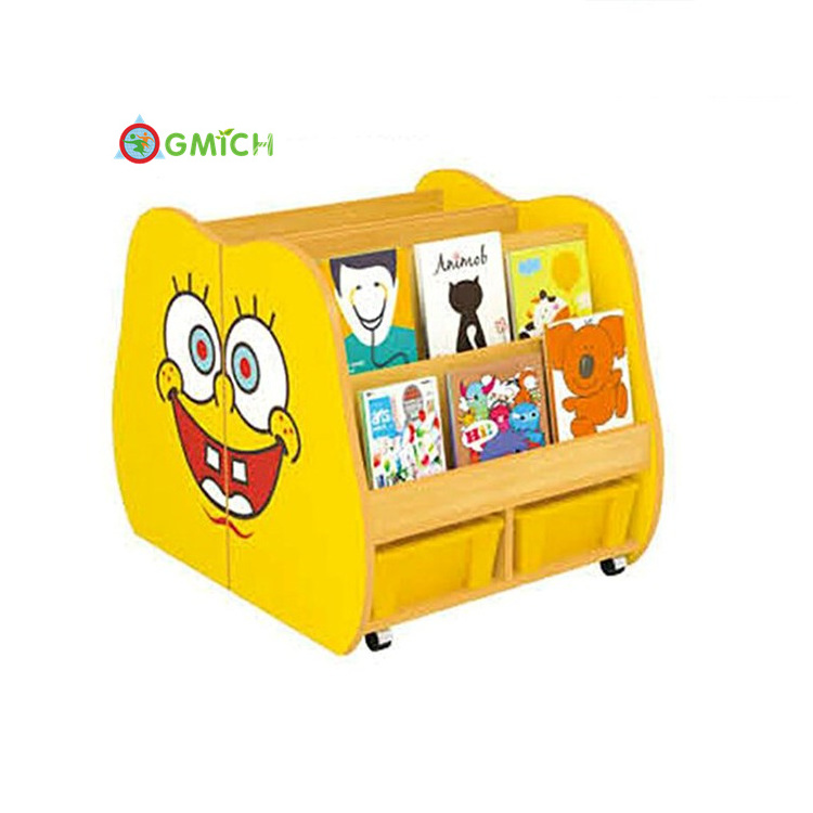 Wood children cabinets bookshelf daycare furniture cheap kids preschool classroom furniture JMQ-G238E