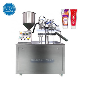 Semi Automatic Toothpaste Soft Cosmetic Cream And Sealing Plastic Tube Filling Machine