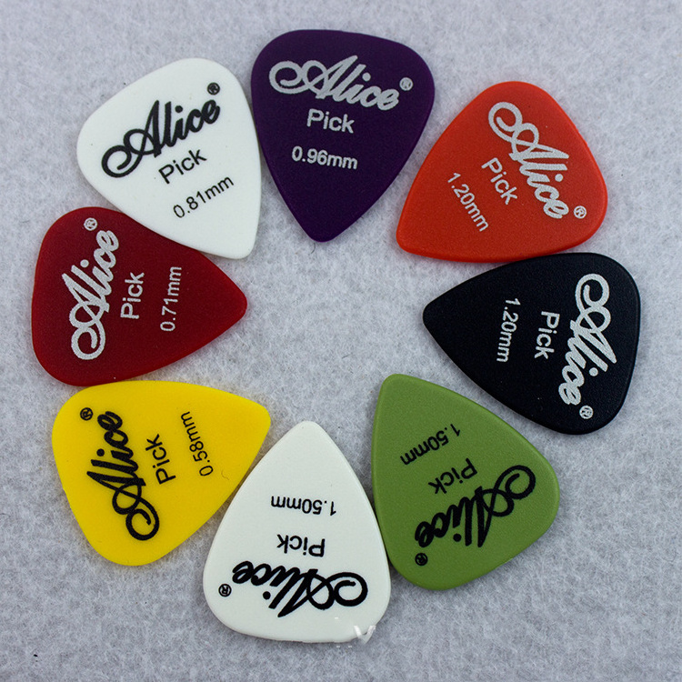 Custom 100pcs In A Box 0.58 To 1.5mm Classic Acoustic Mixed Plectrum Guitar Pick Kit