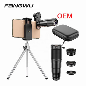 Professional Telephoto Camera Fisheye and Wide Angle Lens With Tripod For Mobile Phone