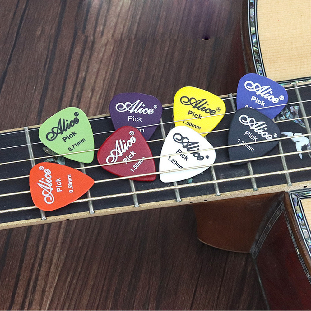 Custom 100pcs In A Box 0.58 To 1.5mm Classic Acoustic Mixed Plectrum Guitar Pick Kit