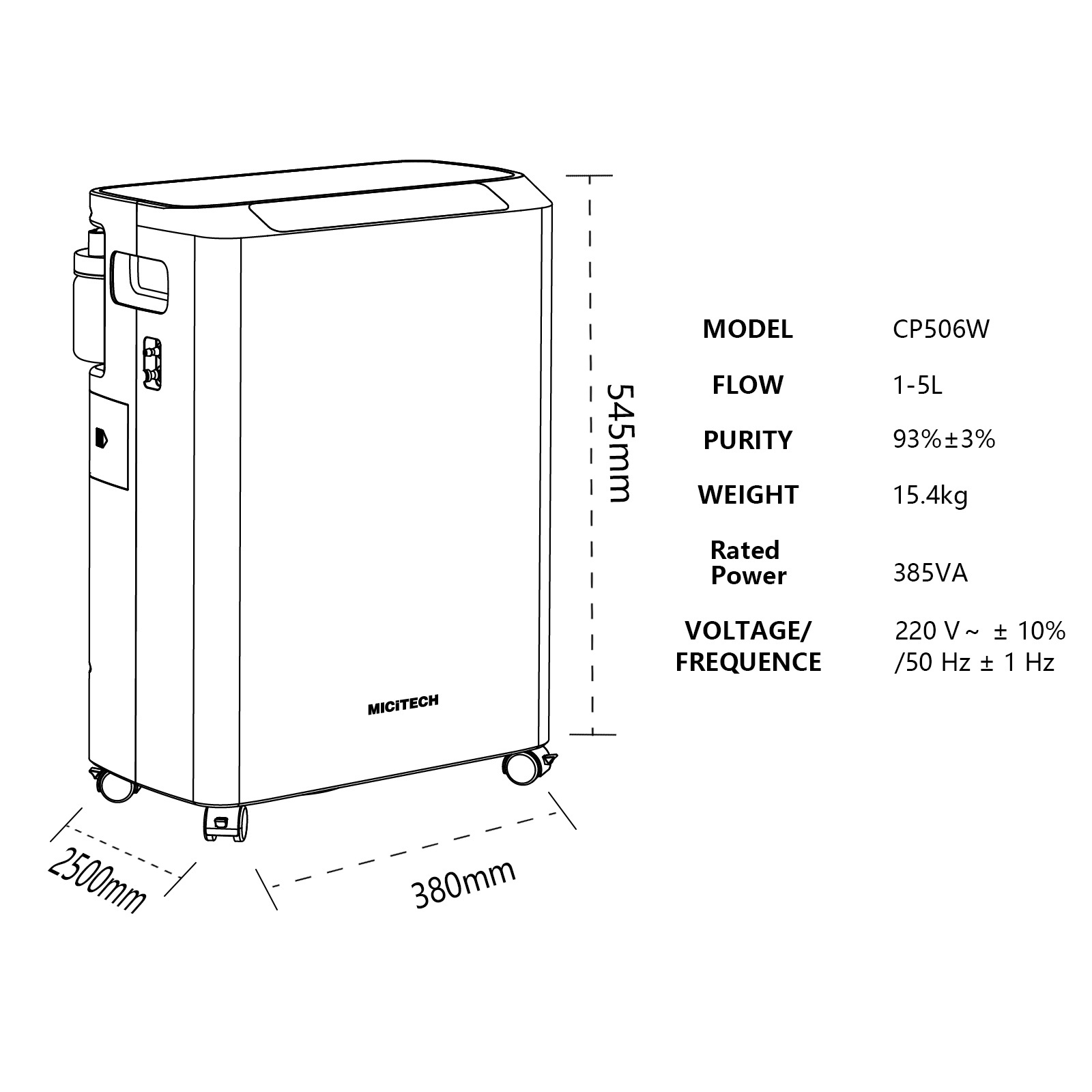 MICiTECH hospital use medical portable healthcare equipment 5lpm 5 liter oxygen plant generator oxygen 5l oxygene concentrator