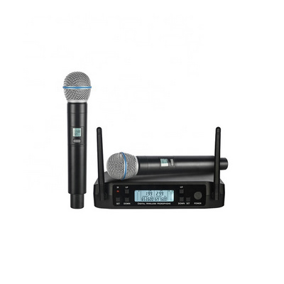 GLXD-4 cordless microphone mini  uhf wireless karaoke  microphone wireless microphone for teachers GLXD-4  dual channels mic