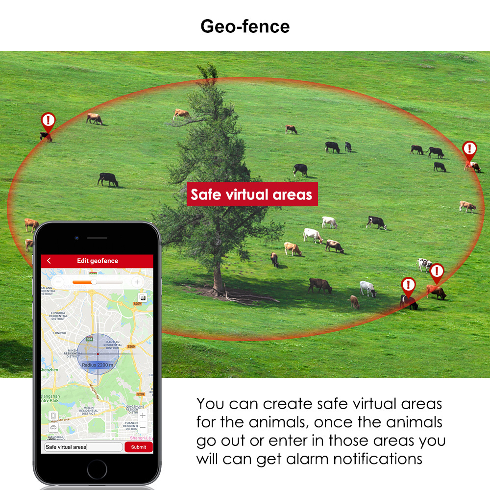 Livestock Long Distance Location Tracker Device Geo Fence Anti Lost Sheep Cattle GPS Locator Cow Animal GPS Tracking System