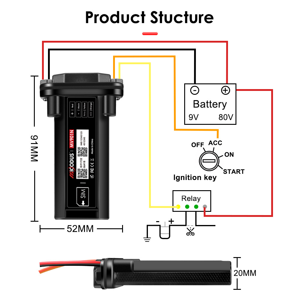 Micodus Tracking System Remote Kill Switch Waterproof MV901N Vehicle Motorcycle Real Time Location Gps Mini Car Tracker Device