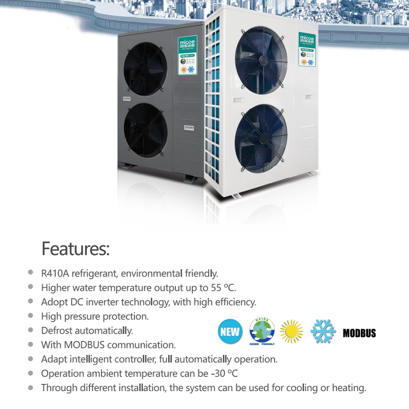 Micoe EVI Inverter Multi-function Low Temperature Air Conditioner Air Heater Floor Heating Space Cooling Heat Pump