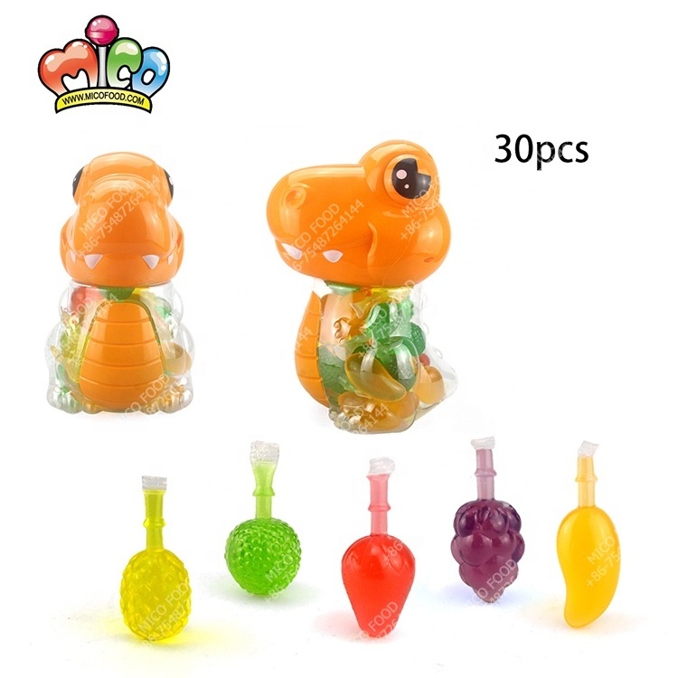 Mini cute little dinosaur bottle fruit flavor jelly