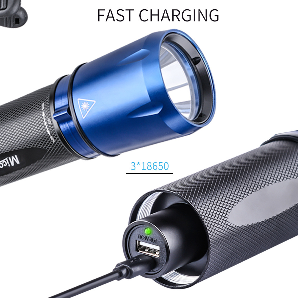 Diving Flashlight 1000 lumens with 18650 Battery and Charger