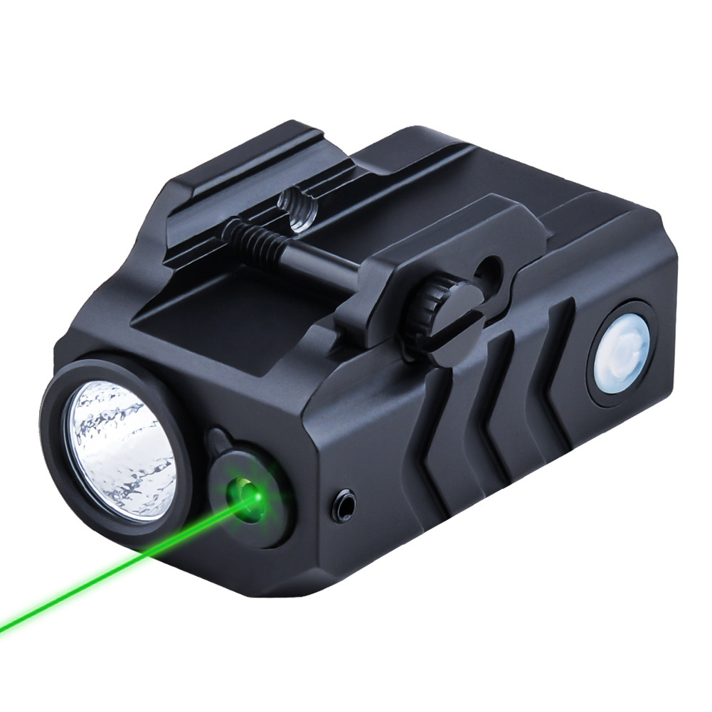 Rail Mounts Rechargeable Mini Laser Tactical LED Flashlight Combo