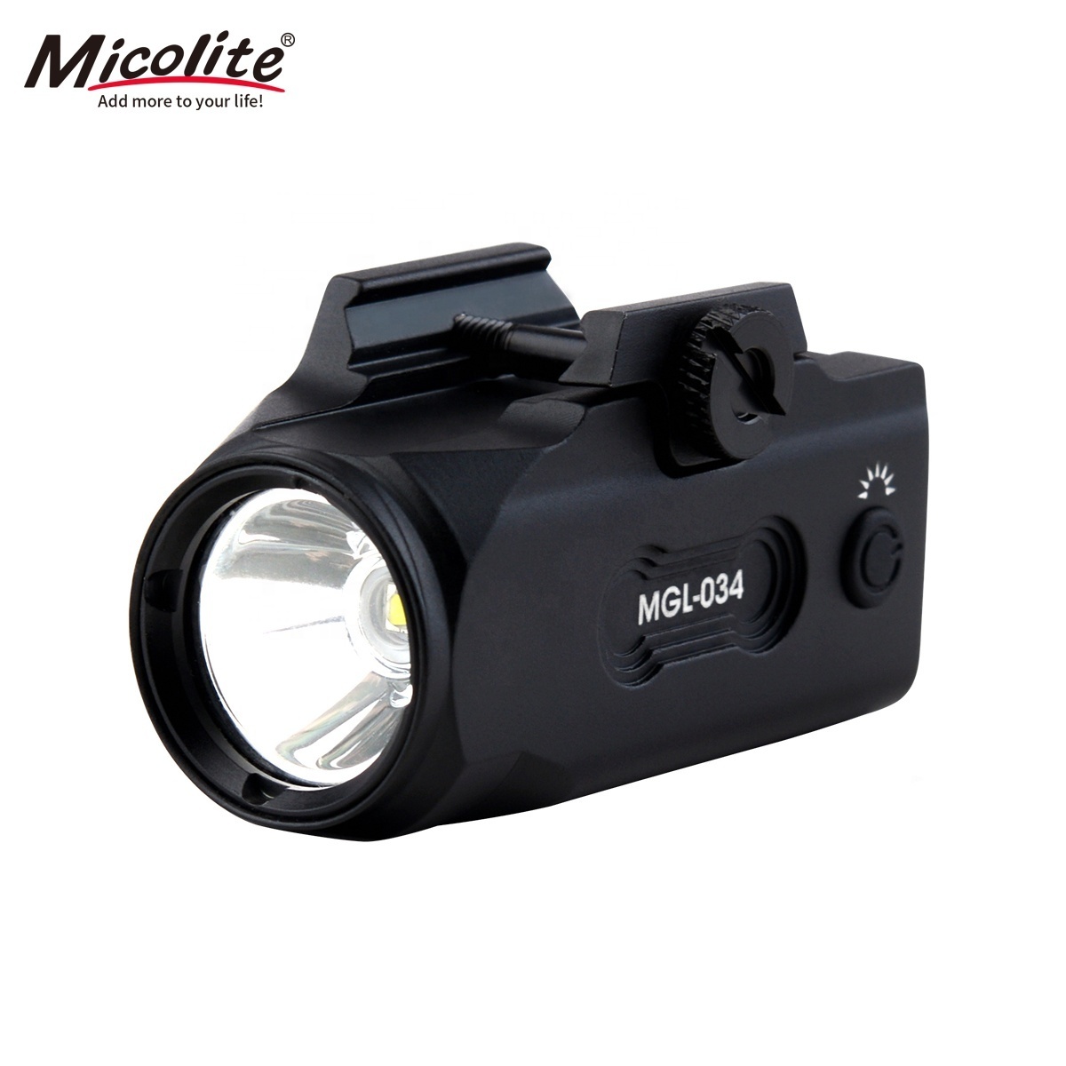 Compact Rail Mounted Tactical Flashlight,Aluminum Made,500 High Lumens,Magnetic Rechargeable