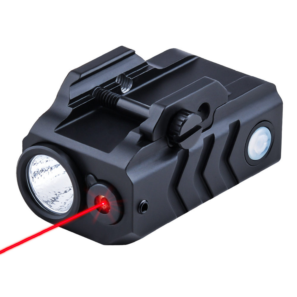 Rail Mounts Rechargeable Mini Laser Tactical LED Flashlight Combo