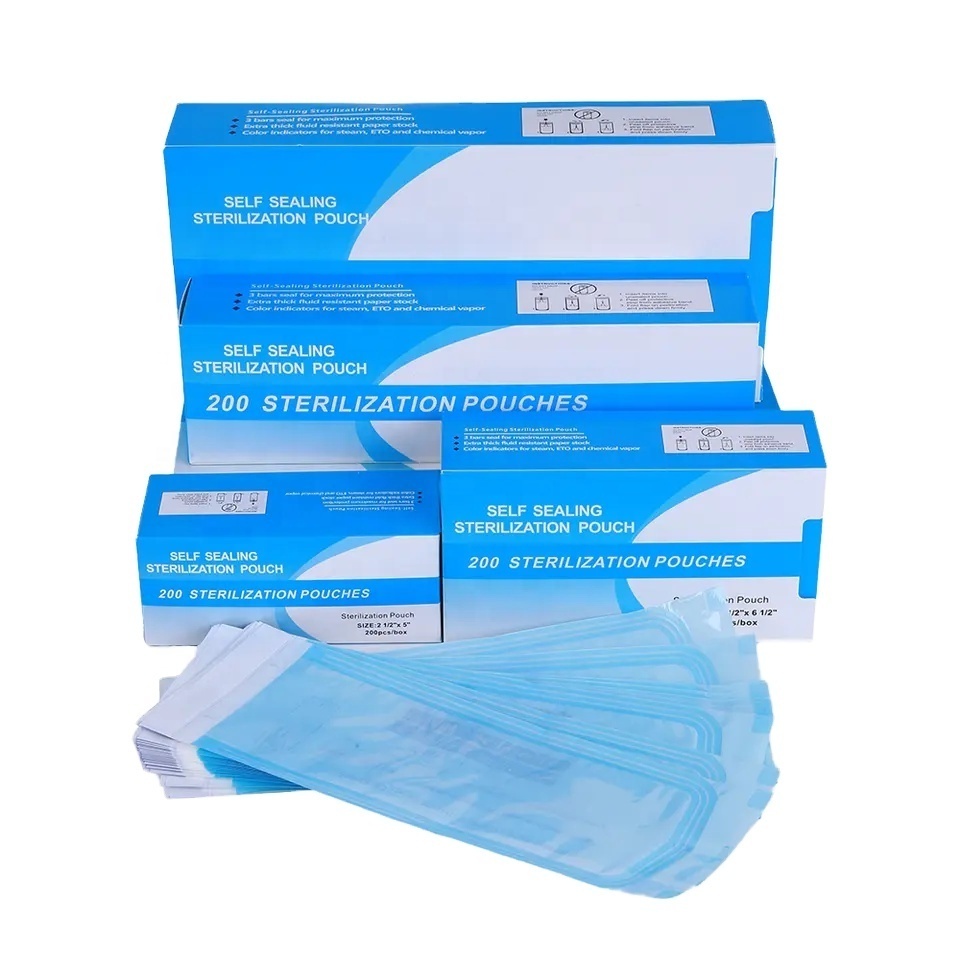 EO  Steam  Medical Consumables Disposable Self Sealing Sterilization Pouch For dental lab work packages