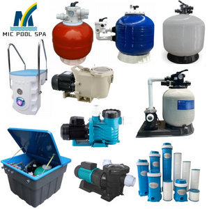 Inground swimming pool sand filter with pump, salt chlorinator