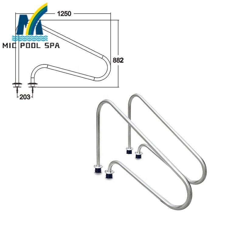 Outdoor safety non-slip Spa Swimming Pool Stainless Steel Ladder Handrail