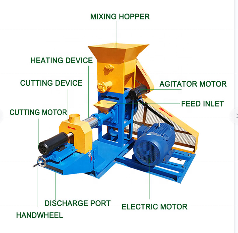 Animal Floating Fish Malaysia 1ton Feed Pellet Machine 4mm