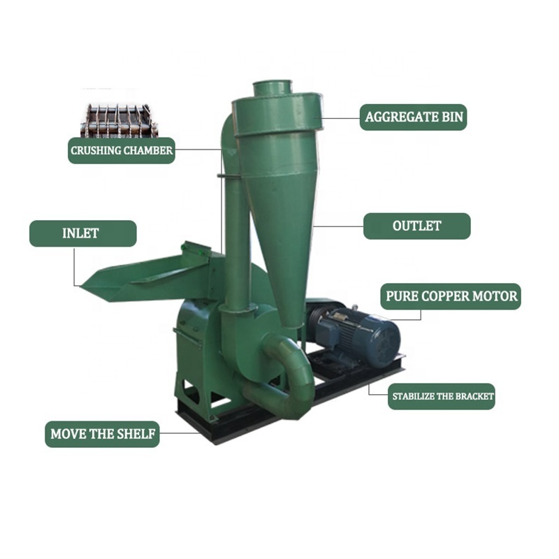 Factory grain rice maize wheat hammer mill for animal feeds corn straw crusher processing machines feed crushing machine at good