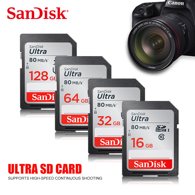 Wholesale 100% original SD Card Ultra 64GB 16GB 32GB flash tf/sd card UHS-I SDHC/SDXC for Camera