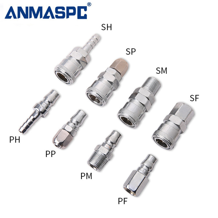 SM SF SH SP Self Locking Hose Coupler Plug Socket Air Compressors Hose One Touch Fittings Coupling Pneumatics Quick Connector