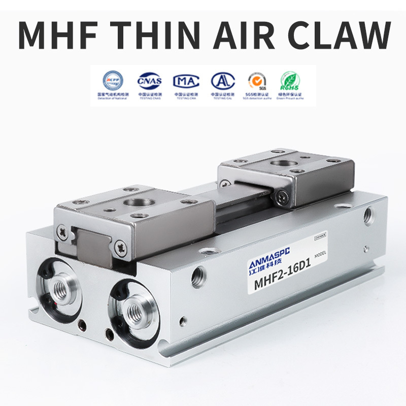 MHF Parallel Claw Pneumatic Clamp Finger Two Pistons Low Profile Pneumatic Cylinders Air Gripper Slide Table Pneumatic Cylinder