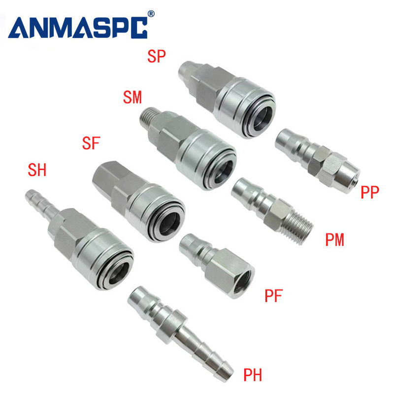 SM SF SH SP Self Locking Hose Coupler Plug Socket Air Compressors Hose One Touch Fittings Coupling Pneumatics Quick Connector