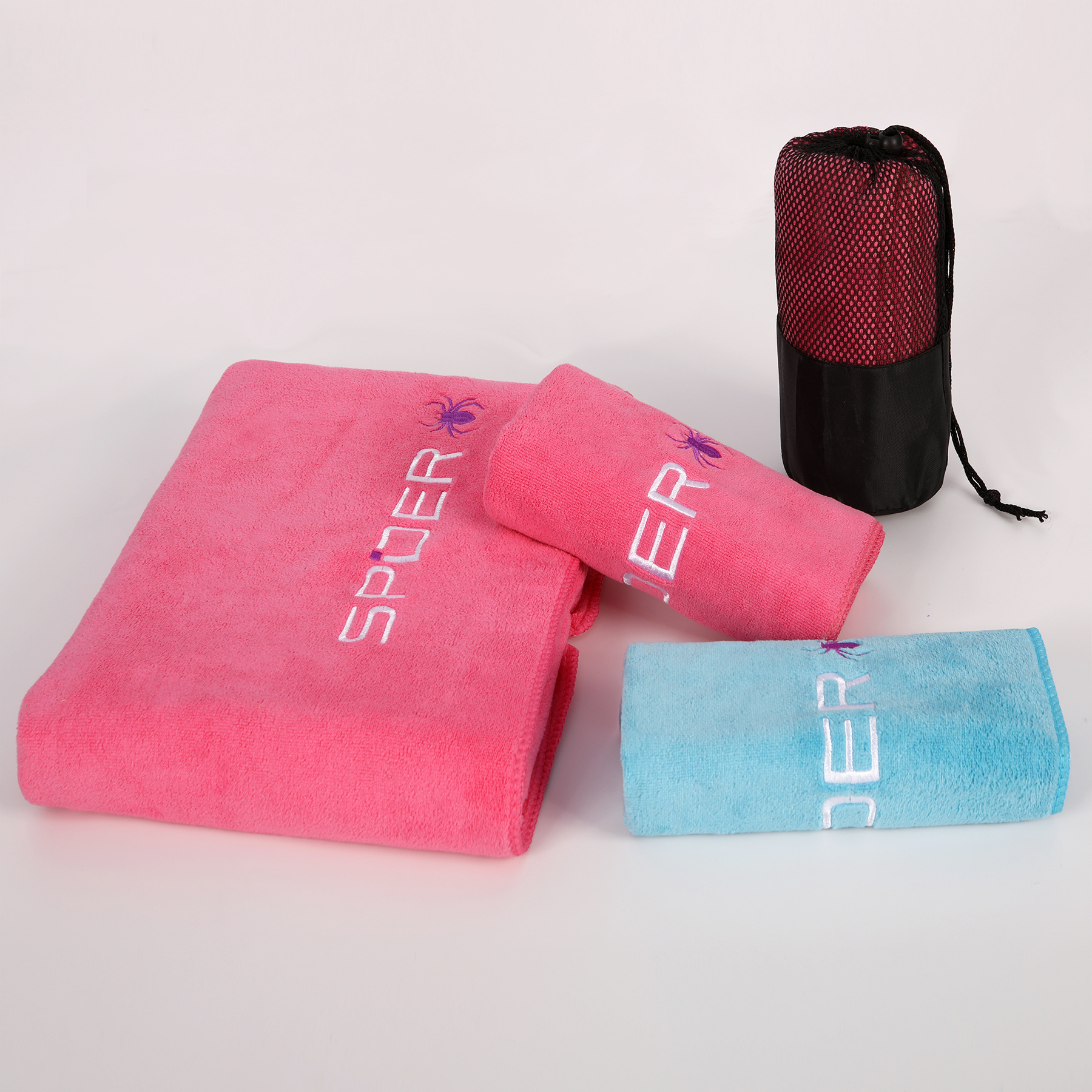 Sweat absorbent quick drying microfiber towel set fitness exercise gym hand towels with logo custom sports towel