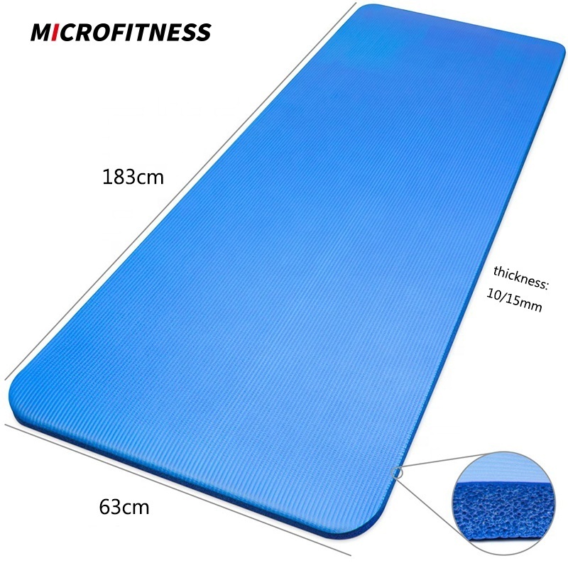 NBR Material Hot sale 10mm 15mm Rubber Exercise Fitness Yoga Mat