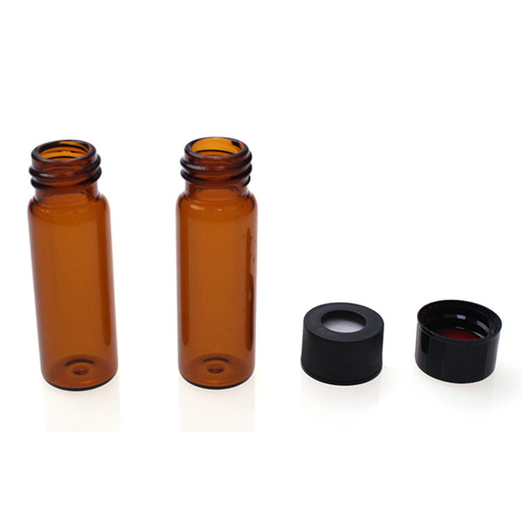 15-425 8ml 12ml amber glass vials screw top with open caps package kit