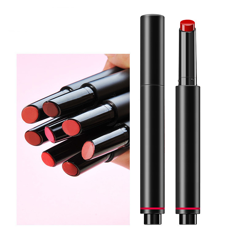 8 colors korean japanese style beauty product black tube private label lipstick