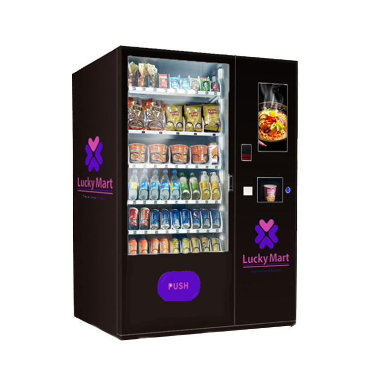 Smart Cashless Combo Snacks Drinks Hot Water Dispenser Ramen Cup Noodle Vending Machine