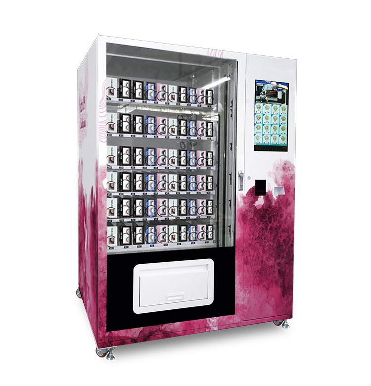 24-hour self-service lipstick eyelash wig nail polish hair beauty vending machine with LED light