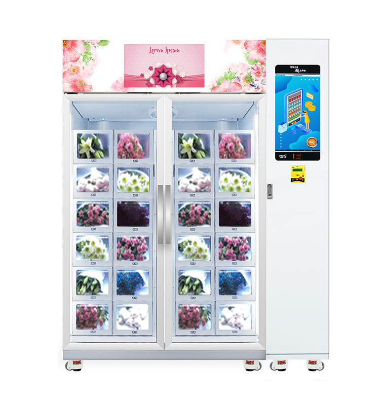 Self-service Cashless E-wallet Refrigerated Fresh Flower Bouquets Smart Locker Vending Machine for small business