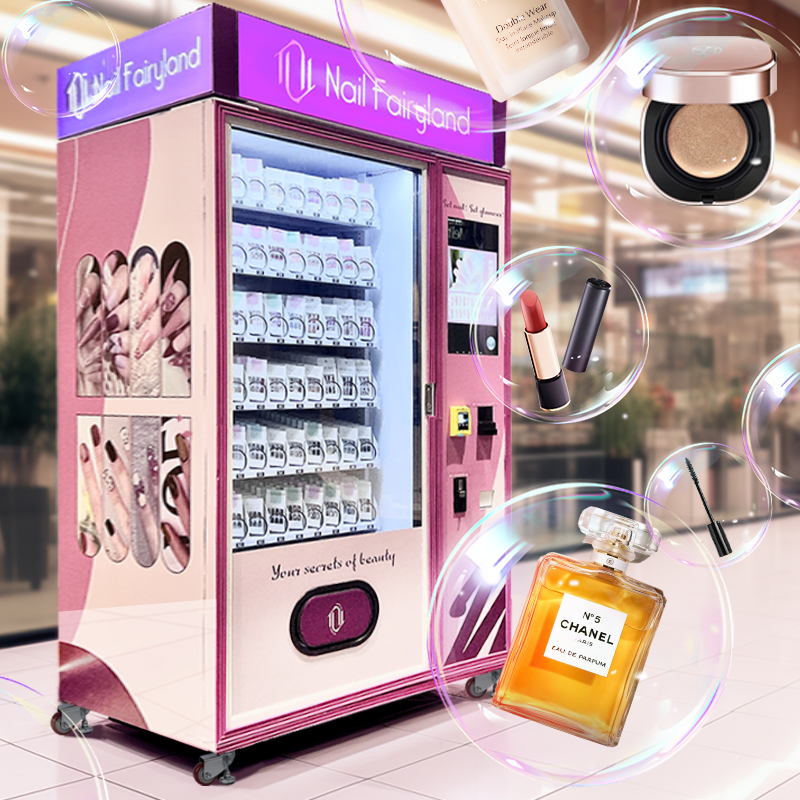 24-hour self-service lipstick eyelash wig nail polish hair beauty vending machine with LED light