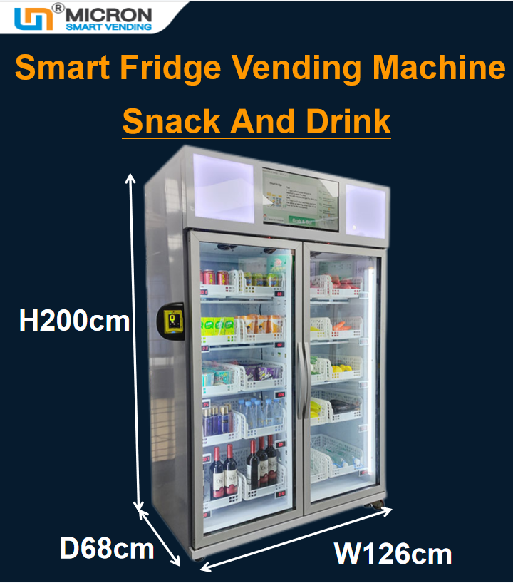 24/7 self-service food fresh fruit vegetable egg milk meat smart fridge freezer vending machine for sale