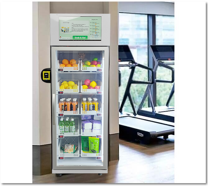 For Gyms Grab n Go Healthy Food Energy Drink Protein Shakes Smart Fridge Vending Machine