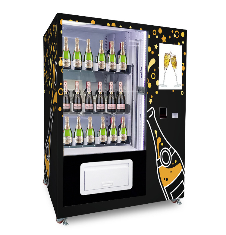 With Elevator can glass bottle alcoholic drinks beer wine champagne smart vending with age recognizer