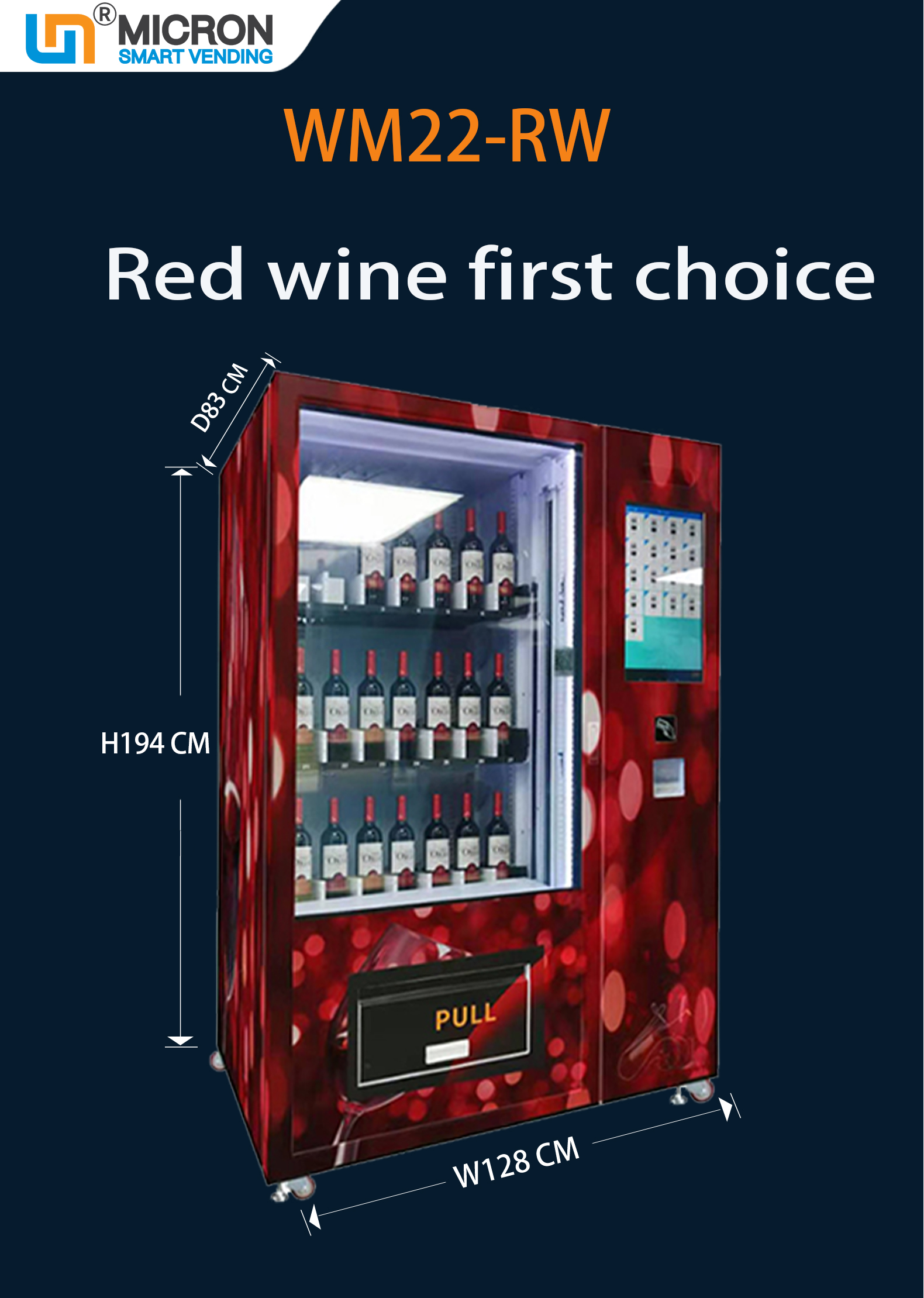 Glass Bottle Vending Machine for Alcohol Wine Liquor Beer Vending Machine Card Reader