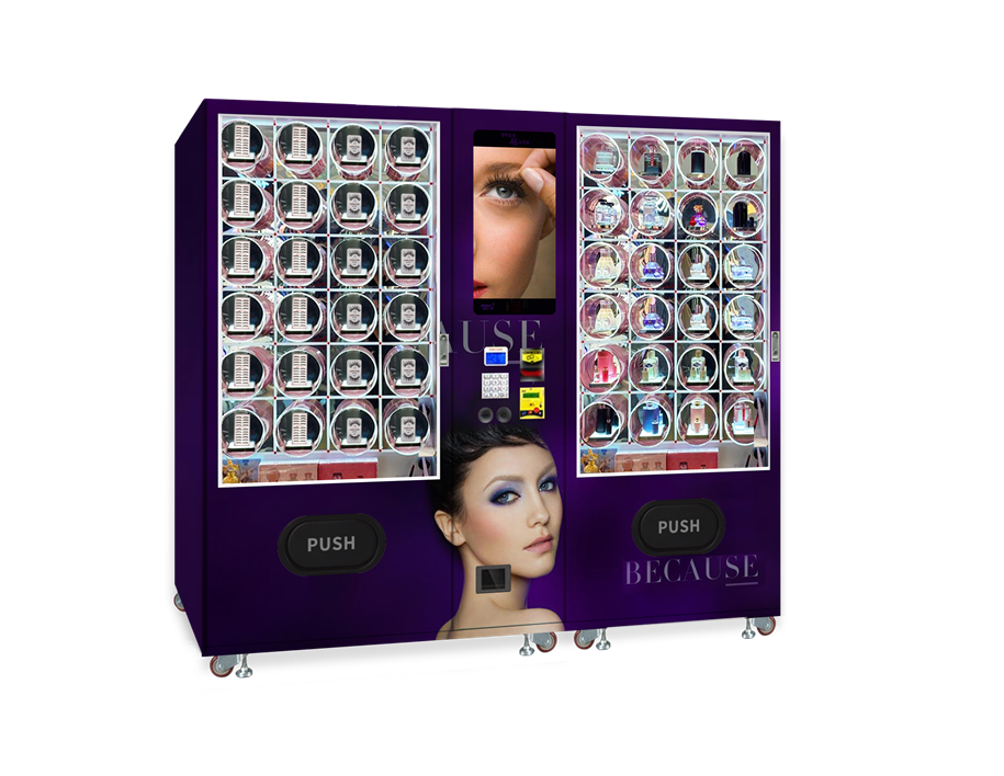 Custom Dual Big Capacity Cosmetic Skin Care Cleanser Perfume Nail Polish Eyelash Wig Hair Beauty Smart Vending Machine for sale