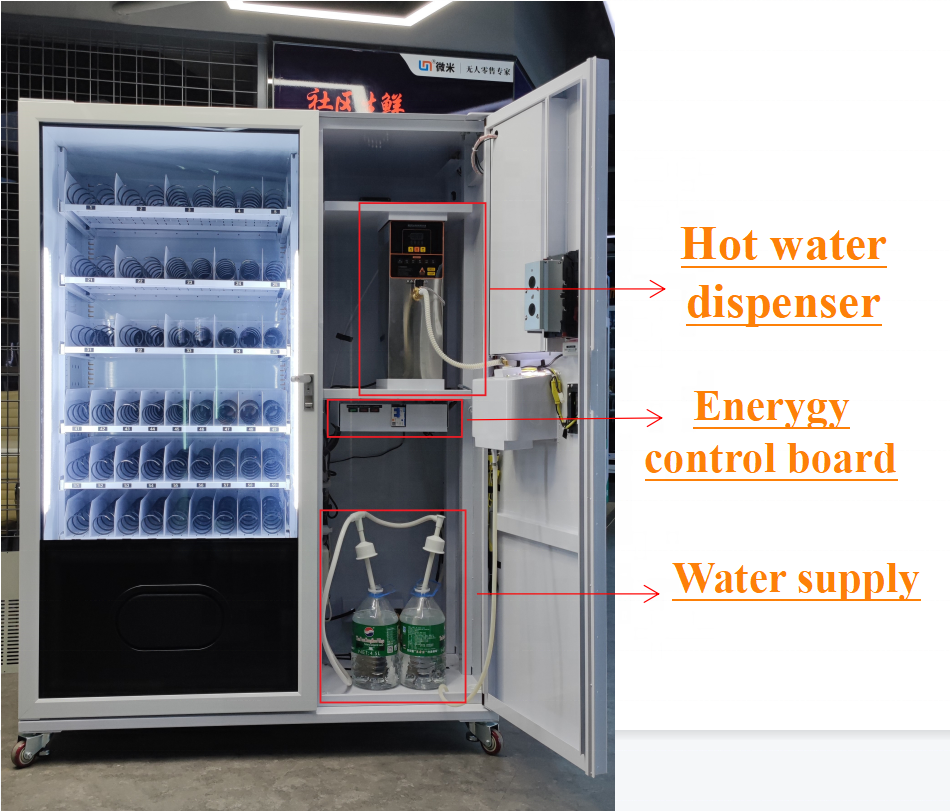 For Factory Snack and Drink Cup Noodle Instant Noodle Ramen Vending Machine With Hot Water Dispenser