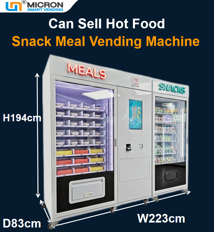 Refrigerated Dual Big Capacity Ramen Instant Cup Noodles Boba Milk Tea Snacks Drinks Vending Machine for Sale with hot water