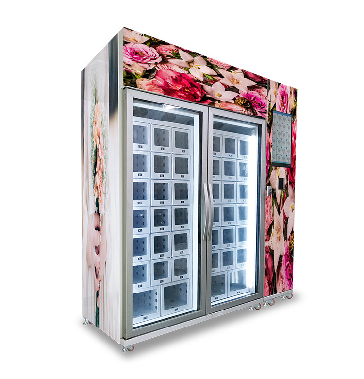 Cooling locker flower vending machine for sale adjustable temperature micron smart vending with touch screen