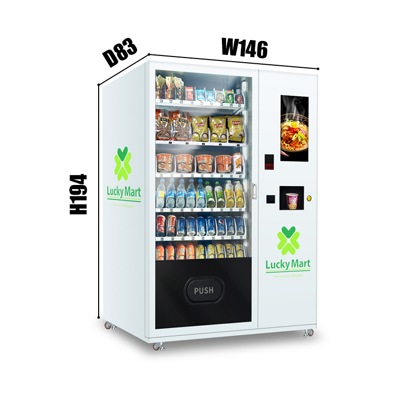 Smart Cashless Combo Snacks Drinks Hot Water Dispenser Ramen Cup Noodle Vending Machine