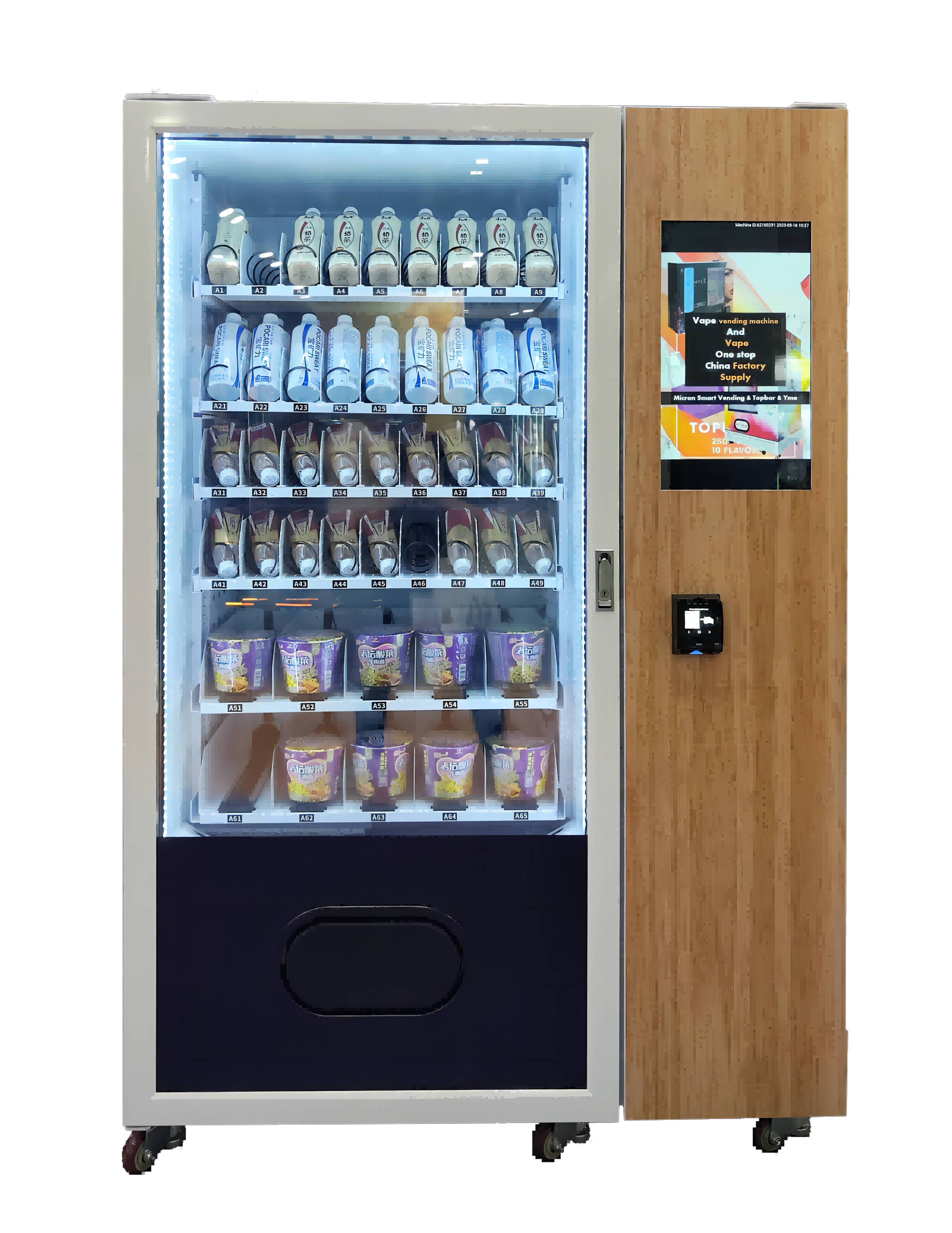 Innovative Big Capacity Snacks Vending Machine Packaging Bubble Tea Vending Machine