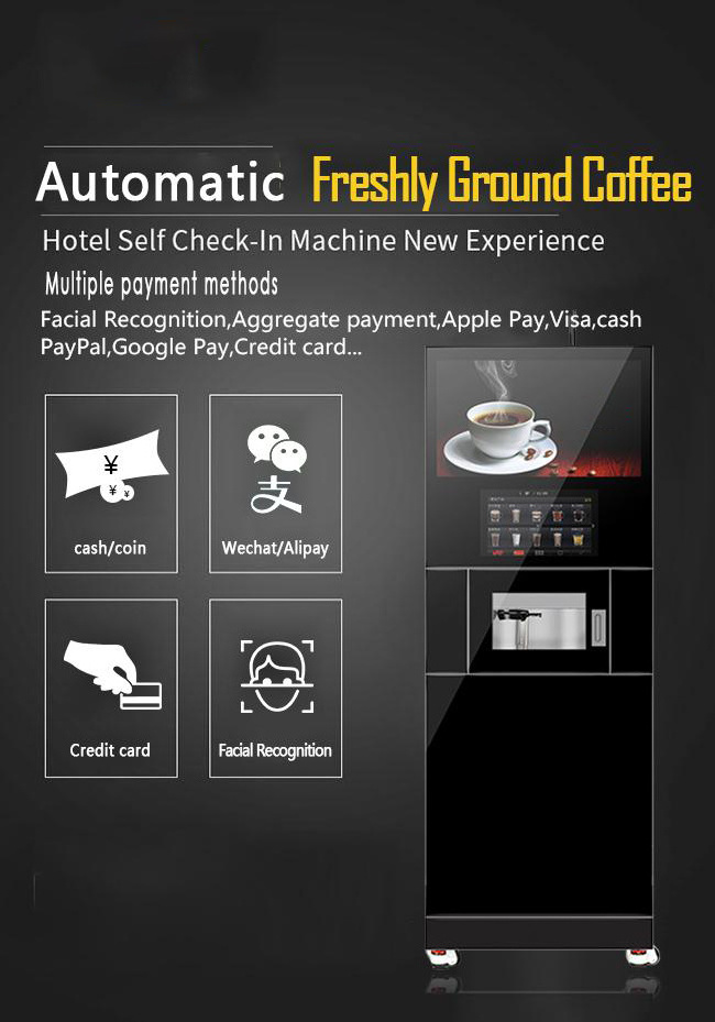 Micron Fully Automatic Commercial Italy Grinder Espresso Tea Coffee Vending Machine