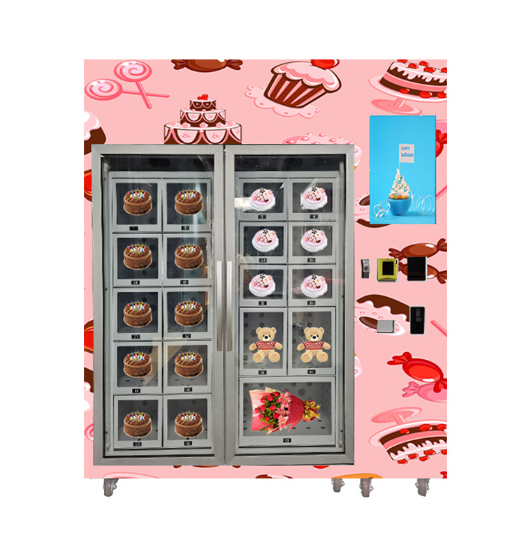 Customized Cake Vending Machine Refrigerated Bread Pies Cupcake Vending Machine for Sale