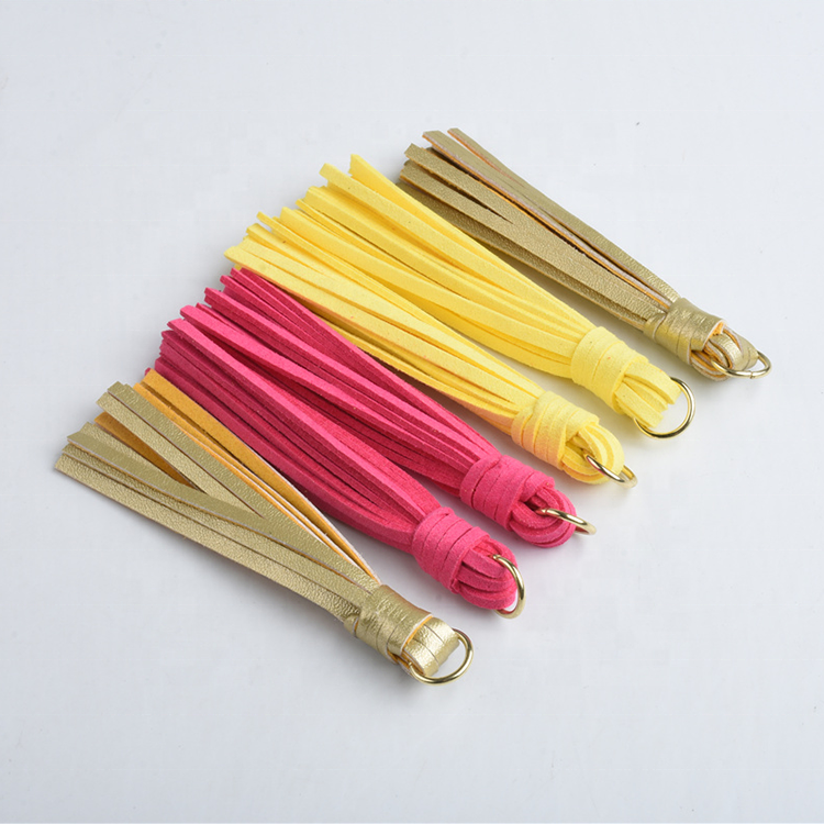 3Cm-30Cm Fringe Keychain Durable Colorful Tassel Leather Handbag Microfiber Leather Tassel For Clothing Accessories