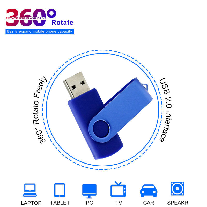 USB Flash Drive Memory Stick PenDrives Wholesale 128GB 64GB 32GB 16GB 8GB 4GB 2GB 1GB 128MB Swivel U Disk USB Stick With Logo